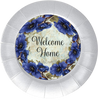 ROUND Digital Graphic Design BLUE POPPIES - WELCOME HOME Wedding Gift First Home Sublimation PNG SVG Country Farmhouse Home Decor Sign Wall Art Gift Crafters Delight - JAMsCraftCloset