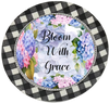 ROUND Digital Graphic Design BLOOM WITH GRACE Sublimation PNG SVG Country Farmhouse Home Decor Sign Wall Art Decor Wreath Design Gift Crafters Delight - JAMsCraftCloset