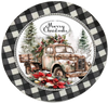 ROUND Digital Graphic Design  MERRY CHRISTMAS OLD TRUCK - CHRISTMAS DESIGN PNG-JPEG-PDF-SVG-Decoupage-Sublimation Design Graphic Country Farmhouse Home Decor HOLIDAY Decor Gift Crafters Delight - JAMsCraftCloset
