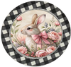 ROUND Digital Graphic Design EASTER BUNNY PINK BOW Sublimation PNG SVG Country Farmhouse Home Decor Sign Holiday Decor Wall Art Decor Wreath Design Gift Crafters Delight - JAMsCraftCloset