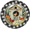 ROUND Digital Graphic Design WELCOME TO THE COOP 3 Rooster Hens Daisies Floral Wedding Gift First Home Sublimation Decoupage PNG SVG Country Farmhouse Home Kitchen Decor Wall Art Shelf Sitter Gift Crafters Delight - JAMsCraftCloset