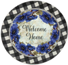 ROUND Digital Graphic Design BLUE POPPIES - WELCOME HOME Wedding Gift First Home Sublimation PNG SVG Country Farmhouse Home Decor Sign Wall Art Gift Crafters Delight - JAMsCraftCloset