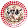 ROUND Digital Graphic Design FARM LIFE - COW PIGS BIRD Floral Wedding Gift First Home Sublimation Decoupage PNG SVG Country Farmhouse Home Kitchen Decor Wall Art Shelf Sitter Gift Crafters Delight - JAMsCraftCloset