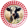 ROUND Digital Graphic Design COW WITH DAISIES Floral Wedding Gift First Home Sublimation Decoupage PNG SVG Country Farmhouse Home Kitchen Decor Wall Art Shelf Sitter Gift Crafters Delight - JAMsCraftCloset
