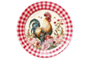 ROUND Digital Graphic Design ROOSTER WITH PINK ROSES Sublimation PNG SVG Lake House Sign Farmhouse Country Home Cabin KITCHEN Wall Art Decor Wreath Design Gift Crafters Delight HAPPY CRAFTING {{ JAMsCraftCloset }}