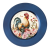 ROUND Digital Graphic Design ROOSTER WITH PINK ROSES Sublimation PNG SVG Lake House Sign Farmhouse Country Home Cabin KITCHEN Wall Art Decor Wreath Design Gift Crafters Delight HAPPY CRAFTING {{ JAMsCraftCloset }}