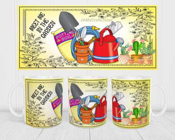 MUG Coffee Full Wrap Sublimation Digital Graphic Design Download GARDENING 3 SVG-PNG Crafters Delight {{ JAMsCraftCloset }}