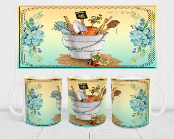 MUG Coffee Full Wrap Sublimation Digital Graphic Design Download GARDENING 2 SVG-PNG Crafters Delight {{ JAMsCraftCloset }}