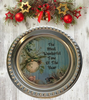 TRAY SHINY SILVER PLASTIC ROUND Decoupaged Hand Painted Upcycled Repurposed Wall Art THE MOST WONDERFUL TIME OF THE YEAR Home Decor Christmas Wall Art Gift - JAMsCraftCloset