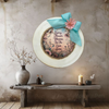 PLATE CHARGER CREAM With Brown Border PLASTIC ROUND DECOUPAGED Upcycled Repurposed Wall Art or Shelf Sitter EVERY FLOWER BLOOMS IN ITS OWN TIME Home Decor Gift WEDDING - JAMsCraftCloset