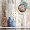 PLATE CHARGER CREAM With Brown Border PLASTIC ROUND DECOUPAGED Upcycled Repurposed Wall Art or Shelf Sitter EVERY FLOWER BLOOMS IN ITS OWN TIME Home Decor Gift WEDDING - JAMsCraftCloset
