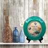 PLATE CHARGER TEAL AQUA PLASTIC ROUND DECOUPAGED Upcycled Repurposed Wall Art or Shelf Sitter YOU GIVE ME ENDLESS BUTTERFLIES Home Decor Wall Art Gift WEDDING - JAMsCraftCloset