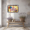 TRAY WHITE  GRAY STRIPED Plastic Rectangle Decoupaged Upcycled Repurposed Circus Theme LIFE IS A CIRCUS Wall Art Shelf Sitter Decor Wall Art Gift - JAMsCraftCloset