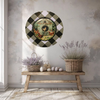 PLATE CHARGER BLACK AND WHITE PLAID PLASTIC ROUND DECOUPAGED Upcycled Repurposed Wall Art or Shelf Sitter WELCOME TO THE COOP Kitchen Decor Home Decor Wall Art Gift WEDDING - JAMsCraftCloset