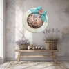 PLATE CHARGER CREAM With Brown Border PLASTIC ROUND DECOUPAGED Upcycled Repurposed Wall Art or Shelf Sitter EVERY FLOWER BLOOMS IN ITS OWN TIME Home Decor Gift WEDDING - JAMsCraftCloset