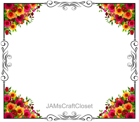 FRAME 15 Borders and Frames PNG Clipart Unique One Of A Kind Page Elegant Artistic Floral Country Colorful Decorative Borders Graphic Designs Crafters Delight - Digital Graphic Designs - JAMsCraftCloset