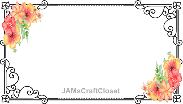 FRAME 55 Borders and Frames PNG Clipart Unique One Of A Kind Page Elegant Artistic Floral Country Colorful Decorative Borders Graphic Designs Crafters Delight - Digital Graphic Designs - JAMsCraftCloset