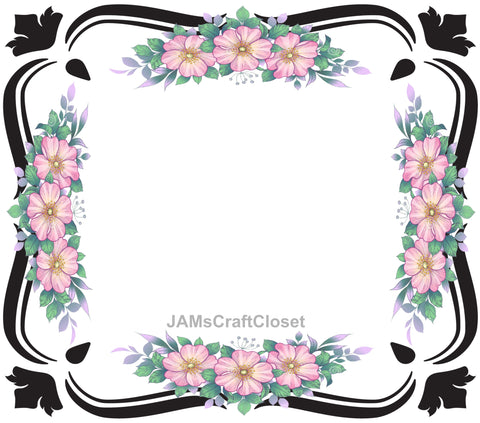 FRAME 6 Borders and Frames PNG Clipart Unique One Of A Kind Page Elegant Artistic Floral Country Colorful Decorative Borders Graphic Designs Crafters Delight - Digital Graphic Designs - JAMsCraftCloset