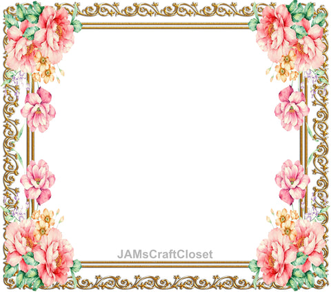 FRAME 9 Borders and Frames PNG Clipart Unique One Of A Kind Page Elegant Artistic Floral Country Colorful Decorative Borders Graphic Designs Crafters Delight - Digital Graphic Designs - JAMsCraftCloset