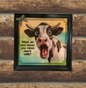Wood Wall Art Plaque WHAT DO YOU MEAN YOU NEED MORE MILK Funny Cow Square Decoupaged Kitchen Home Decor Gift Idea Positive Saying - JAMsCraftCloset