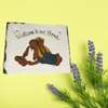 Antique Roof Slate Hand Painted WELCOME TO OUR HOME Black Americana Unique Country Farmhouse Wall Art Amish/Pilgrims Gift {{ JAMsCraftCloset }}