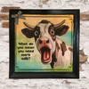 Wood Wall Art Plaque WHAT DO YOU MEAN YOU NEED MORE MILK Funny Cow Square Decoupaged Kitchen Home Decor Gift Idea Positive Saying - JAMsCraftCloset