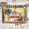 TRAY WHITE  GRAY STRIPED Plastic Rectangle Decoupaged Upcycled Repurposed Circus Theme LIFE IS A CIRCUS Wall Art Shelf Sitter Decor Wall Art Gift - JAMsCraftCloset