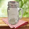 Mugs Mason Embossed One Pint Clear Glass 16 Oz. Drinking Jar Vintage Golden Harvest Unique Gift Idea SET OF 6 {{ JAMsCraftCloset }}