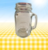 Mugs Mason Embossed One Pint Clear Glass 16 Oz. Drinking Jar Vintage Golden Harvest Unique Gift Idea SET OF 6 {{ JAMsCraftCloset }}