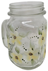 Mugs Mason Jar Drinking Jar Hand Painted Floral Aqua Yellow Purple Pink Blue Golden Harvest Unique Gift Idea {{ JAMsCraftCloset }}