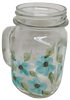 Mugs Mason Jar Drinking Jar Hand Painted Floral Aqua Yellow Purple Pink Blue Golden Harvest Unique Gift Idea {{ JAMsCraftCloset }}
