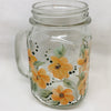 Mugs Mason Jar Drinking Jar Hand Painted Floral Aqua Yellow Purple Pink Blue Golden Harvest Unique Gift Idea {{ JAMsCraftCloset }}