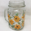 Mugs Mason Jar Drinking Jar Hand Painted Floral Aqua Yellow Purple Pink Blue Golden Harvest Unique Gift Idea {{ JAMsCraftCloset }}