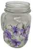 Mugs Mason Jar Drinking Jar Hand Painted Floral Aqua Yellow Purple Pink Blue Golden Harvest Unique Gift Idea {{ JAMsCraftCloset }}