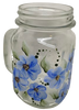 Mugs Mason Jar Drinking Jar Hand Painted Floral Aqua Yellow Purple Pink Blue Golden Harvest Unique Gift Idea {{ JAMsCraftCloset }}