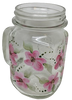 Mugs Mason Jar Drinking Jar Hand Painted Floral Aqua Yellow Purple Pink Blue Golden Harvest Unique Gift Idea {{ JAMsCraftCloset }}