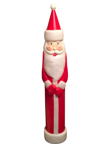 Vintage Plastic BLOW MOLD PENCIL Santa 39 Inches Tall Holiday Christmas Decor Gift Idea {{ JAMsCraftCloset }}