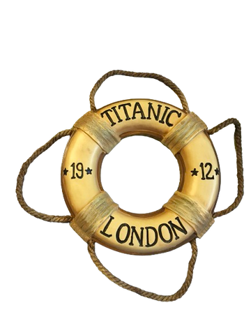 Titanic Life Preserver Plaster 9 Inches Diameter Vintage Nautical Wall Art Boat-Ship Decor Mancave Decor Lake Decor Gift Idea Hard to Find {{ JAMsCraftCloset }}