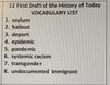 US History 12 FIRST DRAFT OF THE HISTORY OF TODAY Teacher Resource Supplemental Vocabulary Activities-Barrack Obama-Donald Trump-George Floyd-Importance of Voting-FREE Activities Included {{ JAMsCraftCloset }}