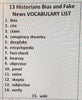 US History 13 HISTORIANS-BIAS-FAKE NEWS Teacher Resource Supplemental Vocabulary Activities-Bias and Fake News-Importance of Voting-FREE Activities Included {{ JAMsCraftCloset }}