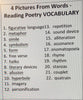 English Teacher Resource 4 PICTURES FROM WORDS - READING POETRY Supplemental Vocabulary Activities-Simile-Alliteration-Allusion-Couplet-Hyperbole-Onomatopoeia-Imagery-Metaphor-Personification-Symbolism-FREE Activities Included {{ JAMsCraftCloset }}