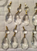 Vintage Glass Chandelier Crystals Teardrop Shape, Crystal Chandelier Prisms, Replacement Parts, Clear, Chrome Pins SET OF 10 - JAMsCraftCloset
