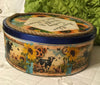 Tin Decoupaged Round Storage Tin Sunflower Cows ALWAYS BELIEVE SOMETHING WONDERFUL IS ABOUT TO HAPPEN Country Farmhouse Decor Handmade Gift - JAMsCraftCloset