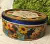 Tin Decoupaged Round Storage Tin Sunflower Cows ALWAYS BELIEVE SOMETHING WONDERFUL IS ABOUT TO HAPPEN Country Farmhouse Decor Handmade Gift - JAMsCraftCloset