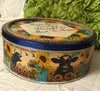 Tin Decoupaged Round Storage Tin Sunflower Cows ALWAYS BELIEVE SOMETHING WONDERFUL IS ABOUT TO HAPPEN Country Farmhouse Decor Handmade Gift - JAMsCraftCloset