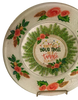 Round Glass Plate Reverse Decoupaged Christmas Holiday DON'T GET YOU TINSEL IN A TANGLE Farmhouse Country Shelf Sitter Handmade Gift Idea  - JAMsCraftCloset
