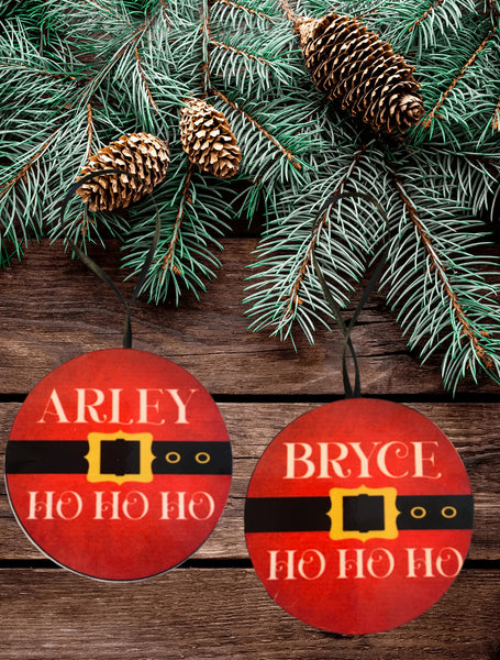 Christmas Personalized Ornament Handmade SANTA HO HO HO Large Round Wooden Sublimation Large Holiday Tree Decoration GIFT Crafters Delight {{ JAMsCraftCloset }}