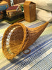 Vintage Wicker Cornucopia Horn of Plenty Basket - Thanksgiving Fall - Used - Collectible - Home Decor - Gift for the Vintage Collector
