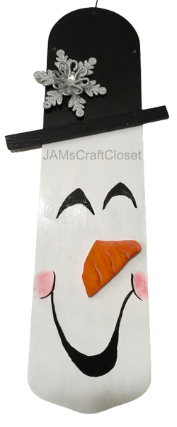 FAN BLADE Wall Art Chalkboard SNOWMAN 1 Upcycled Repurposed Ceiling Fan Blade Wall Art Hand Painted Christmas Holiday Decor Handmade Home Decor Unique Gift {{ JAMsCraftCloset }}