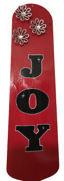 FAN BLADE Wall Art Chalkboard JOY 2 Upcycled Repurposed Ceiling Fan Blade Wall Art Hand Painted Christmas Holiday Decor Handmade Home Decor Unique Gift {{ JAMsCraftCloset }}